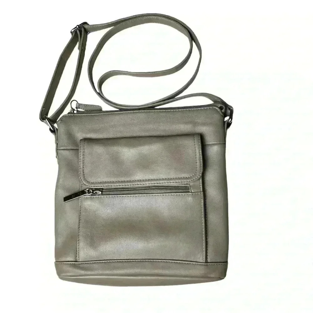Giani Bernini Leather Crossbody Taupe Purse